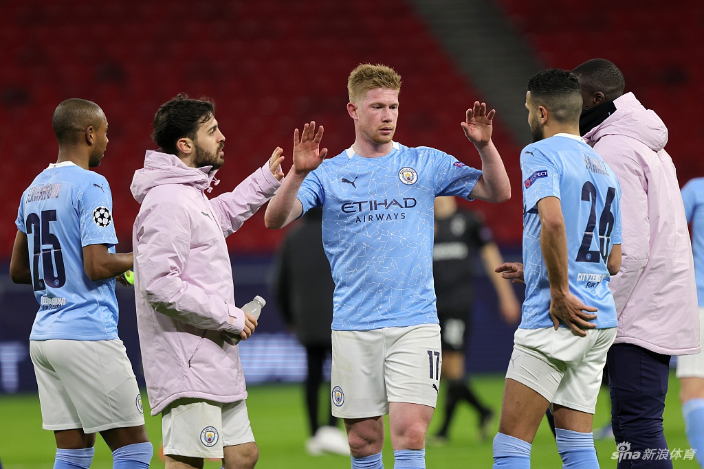 [欧冠]曼城2-0门兴 德布劳内进球