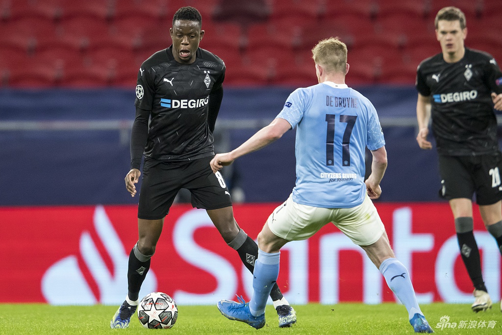 [欧冠]曼城2-0门兴 德布劳内进球