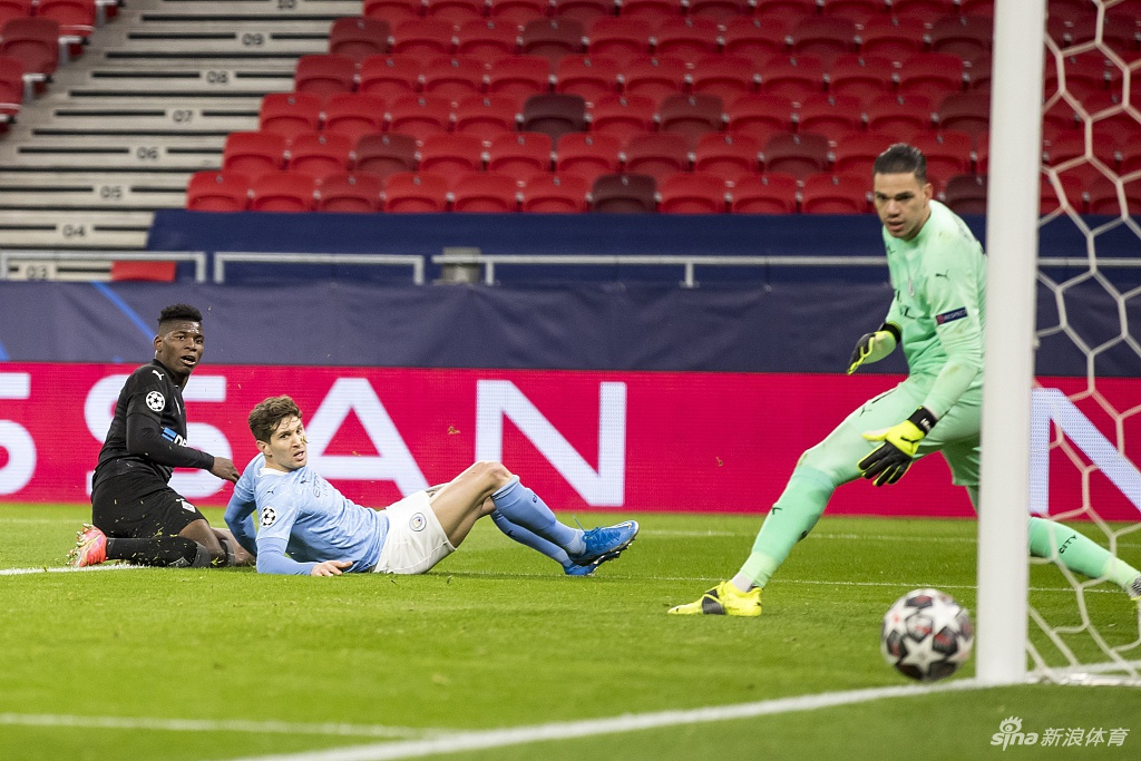 [欧冠]曼城2-0门兴 德布劳内进球