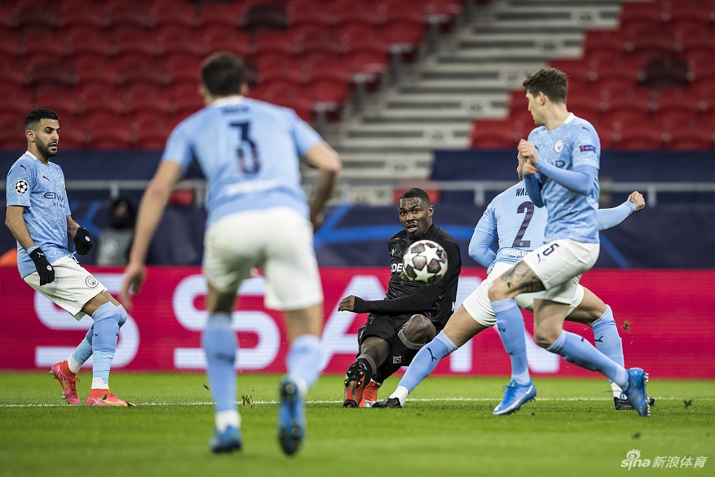 [欧冠]曼城2-0门兴 德布劳内进球