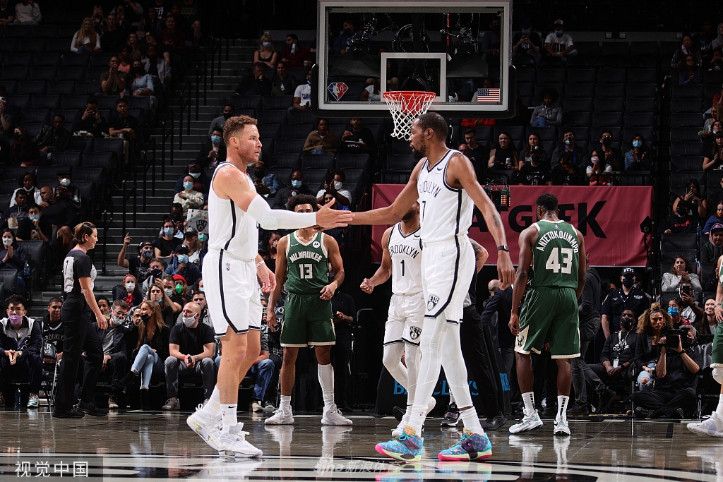 [NBA季前赛]雄鹿115-119篮网 杜兰特哈登出战