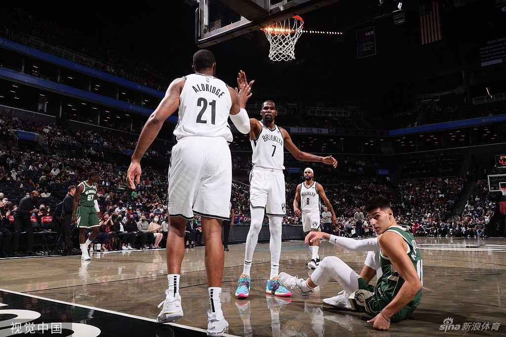 [NBA季前赛]雄鹿115-119篮网 杜兰特哈登出战