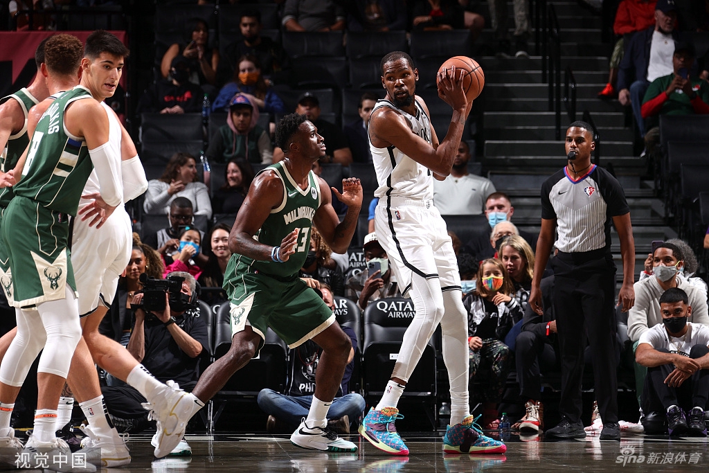 [NBA季前赛]雄鹿115-119篮网 杜兰特哈登出战