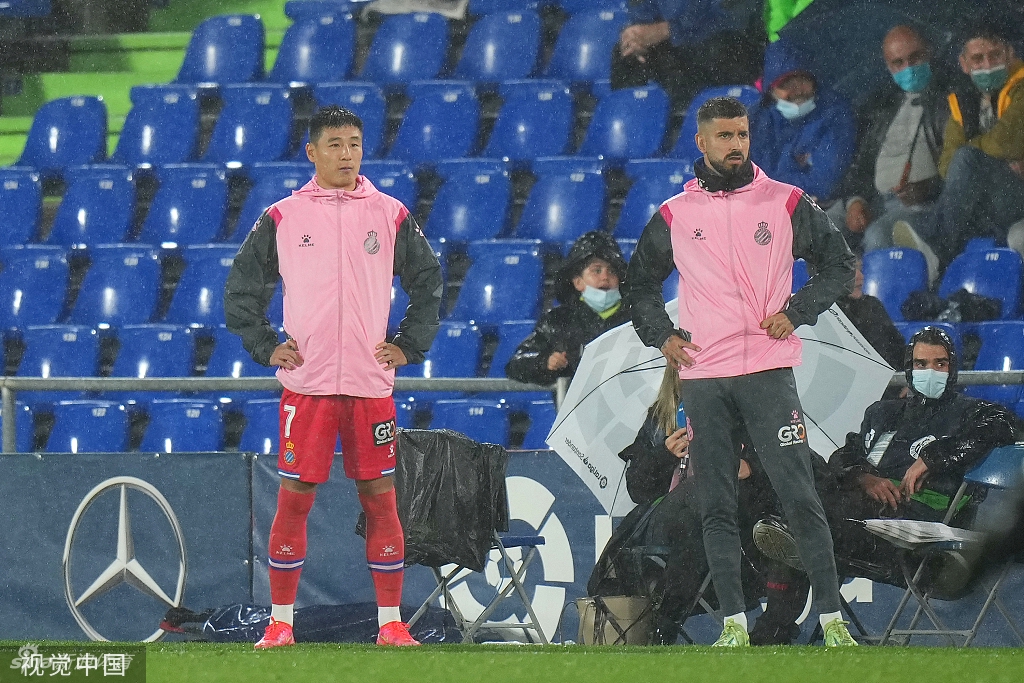 [西甲]西班牙人1-2赫塔菲 武磊89分钟替补上场