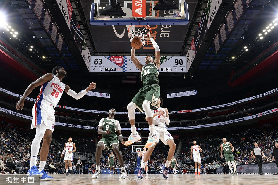 [NBA常规赛]雄鹿117-89活塞
