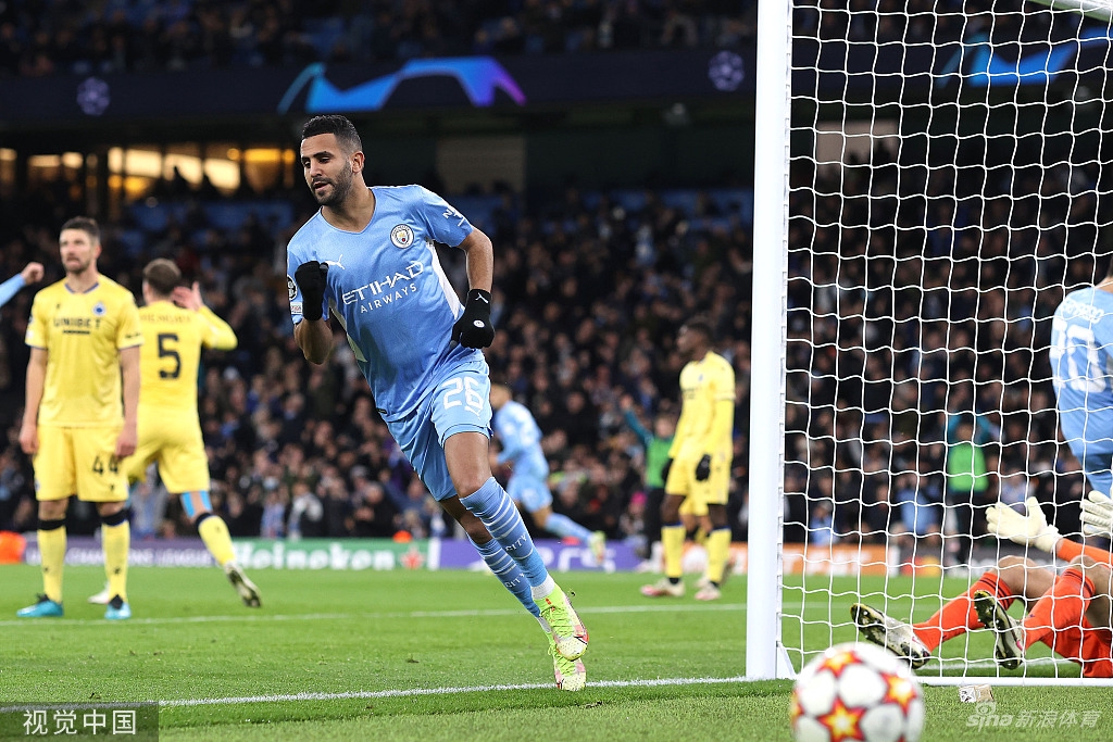 [欧冠]曼城4-1布鲁日 斯特林破门