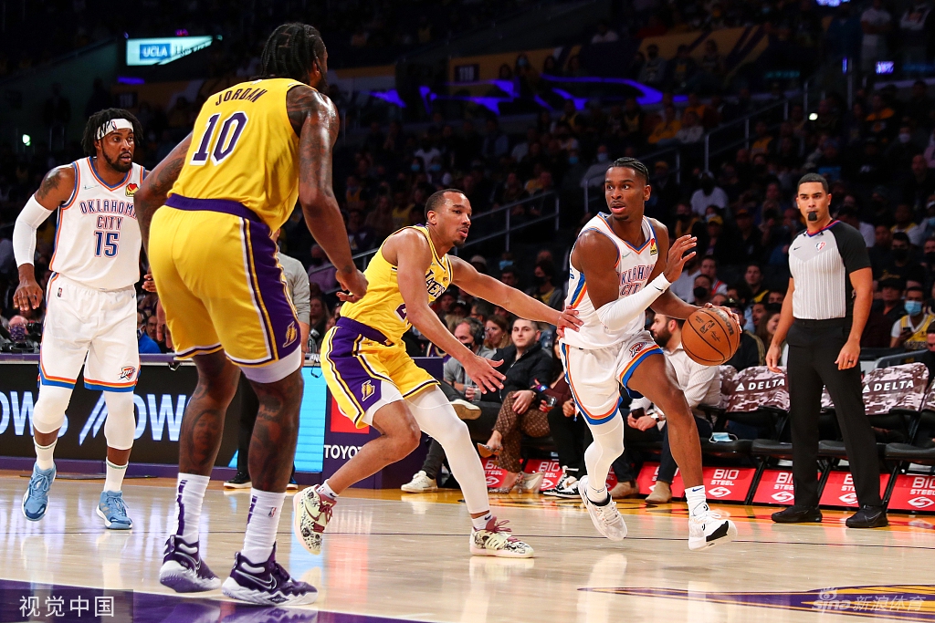 [NBA]雷霆107-104湖人 浓眉两双詹姆斯休战