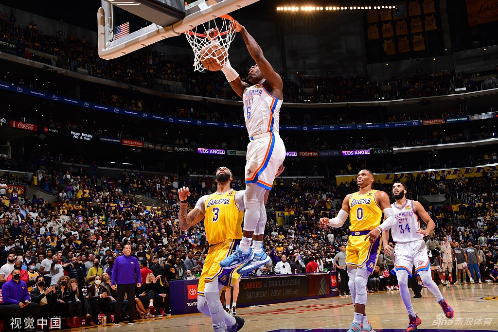 [NBA]雷霆107-104湖人 浓眉两双詹姆斯休战