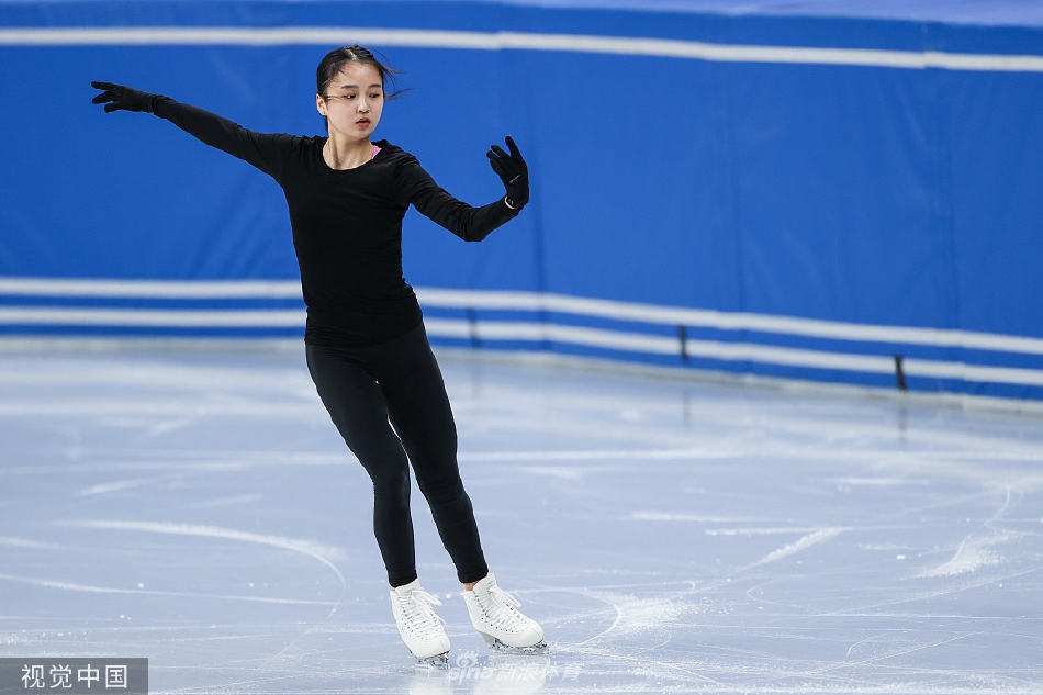 金博洋朱易亮相冬奥花滑训练日