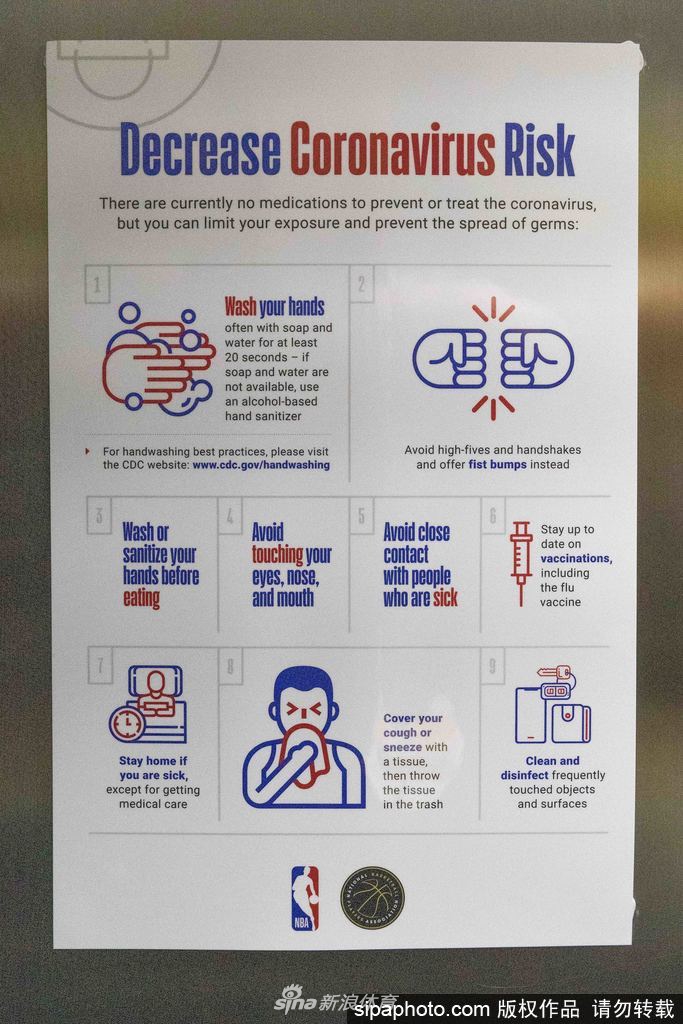 疫情袭击NBA！球员用消毒液洗手 球迷开始戴口罩