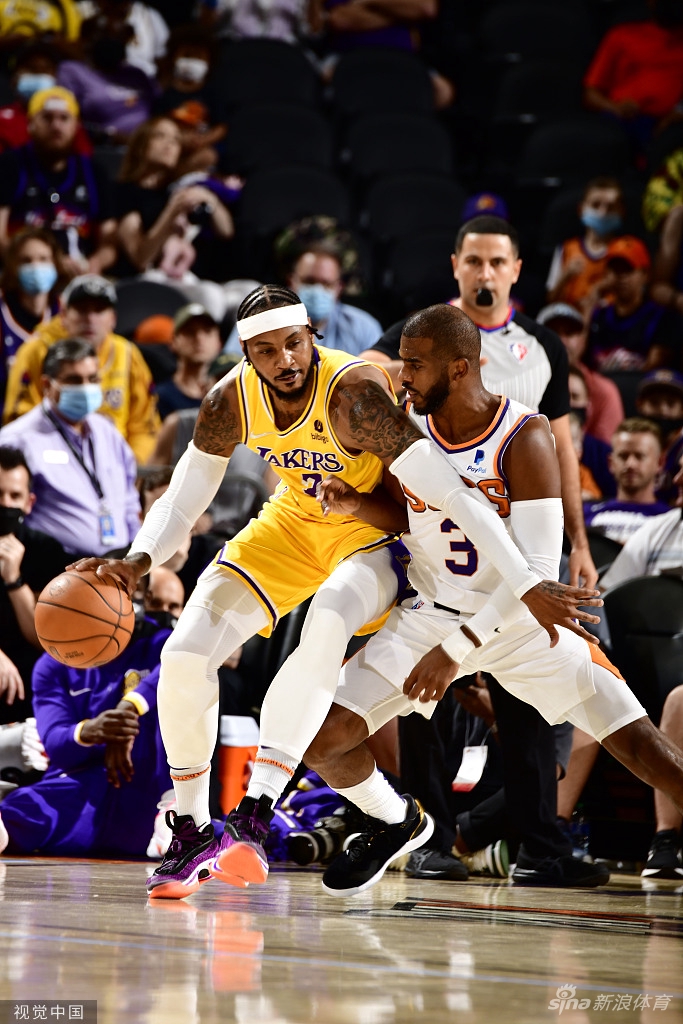 [NBA季前赛]湖人105-117太阳 詹姆斯威少缺阵