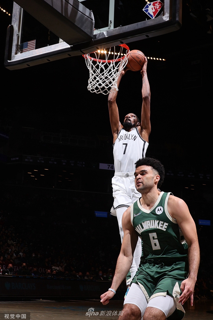 [NBA季前赛]雄鹿115-119篮网 杜兰特哈登出战