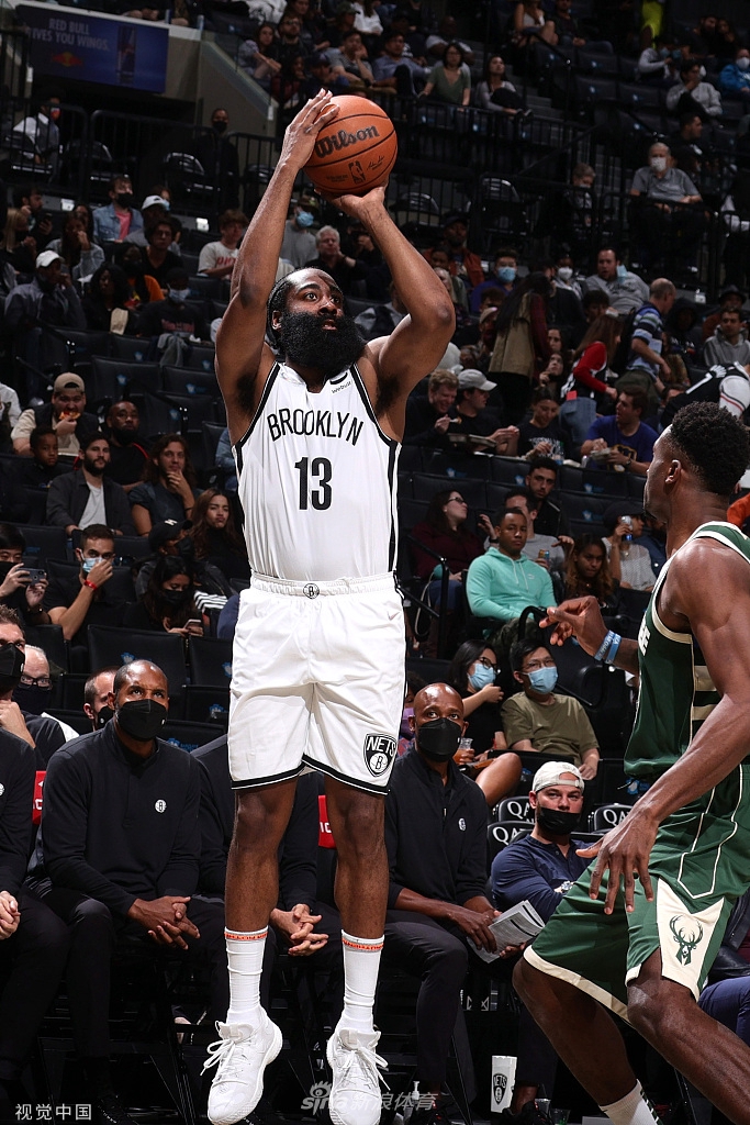 [NBA季前赛]雄鹿115-119篮网 杜兰特哈登出战