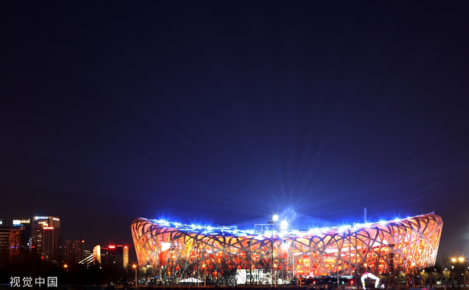 烟花璀璨！冬奥开幕式鸟巢夜景