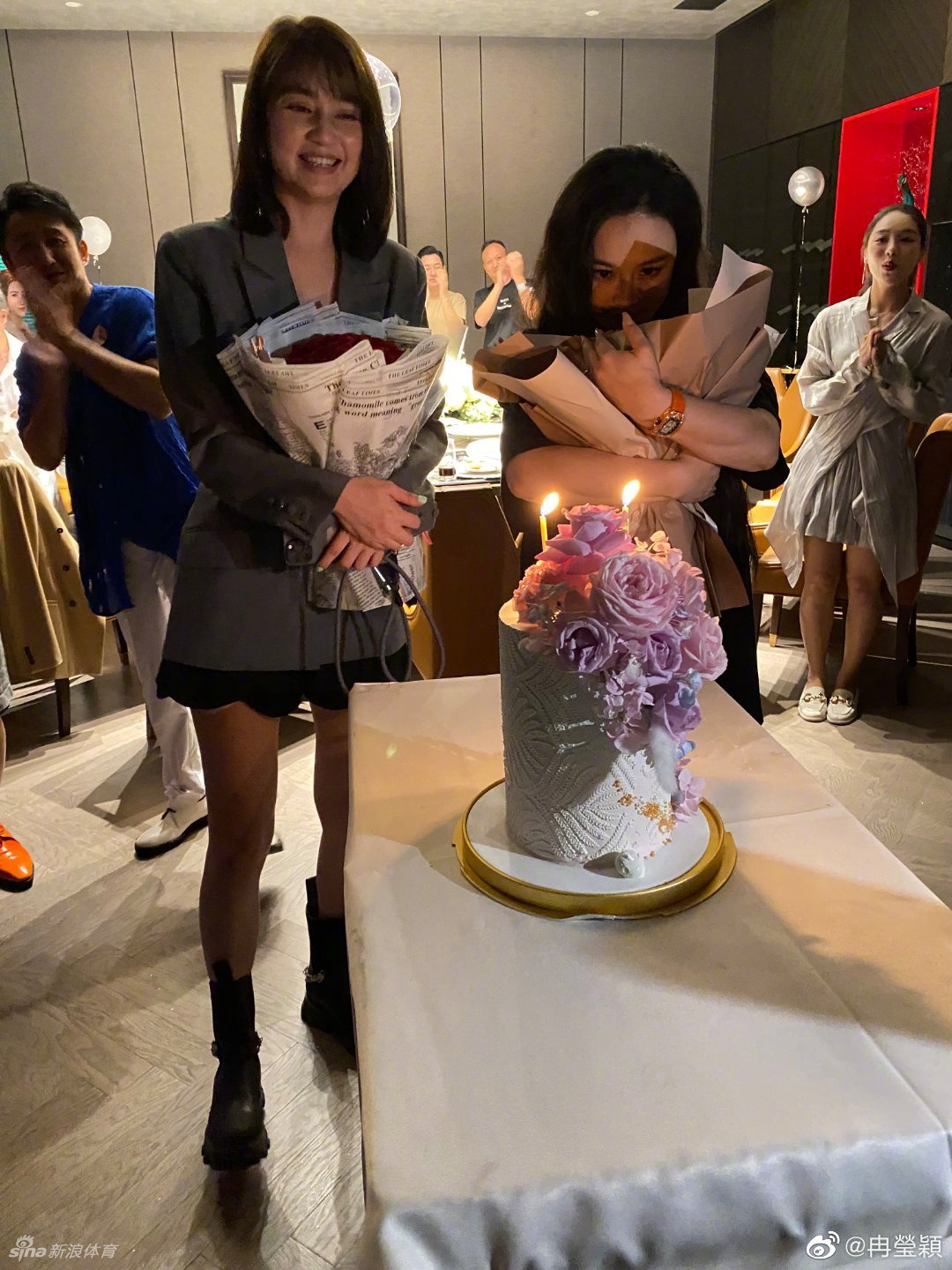 拳王邹市明美妻冉莹颖生日聚会
