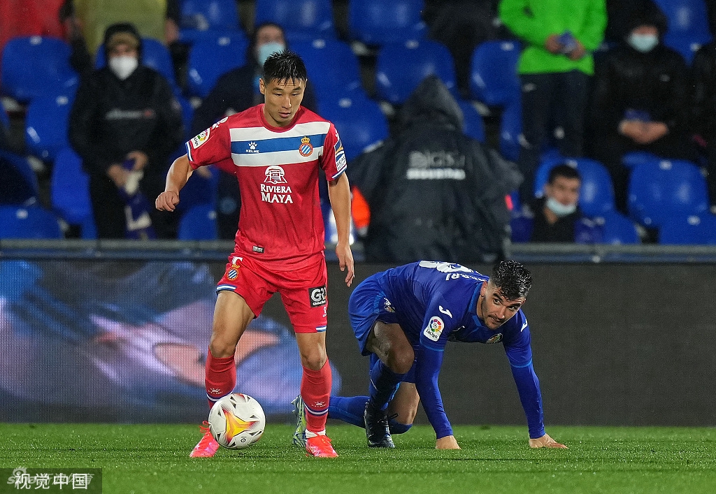 [西甲]西班牙人1-2赫塔菲 武磊89分钟替补上场