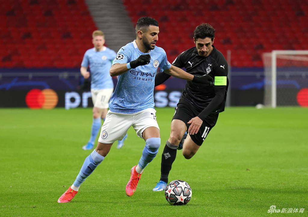 [欧冠]曼城2-0门兴 德布劳内进球