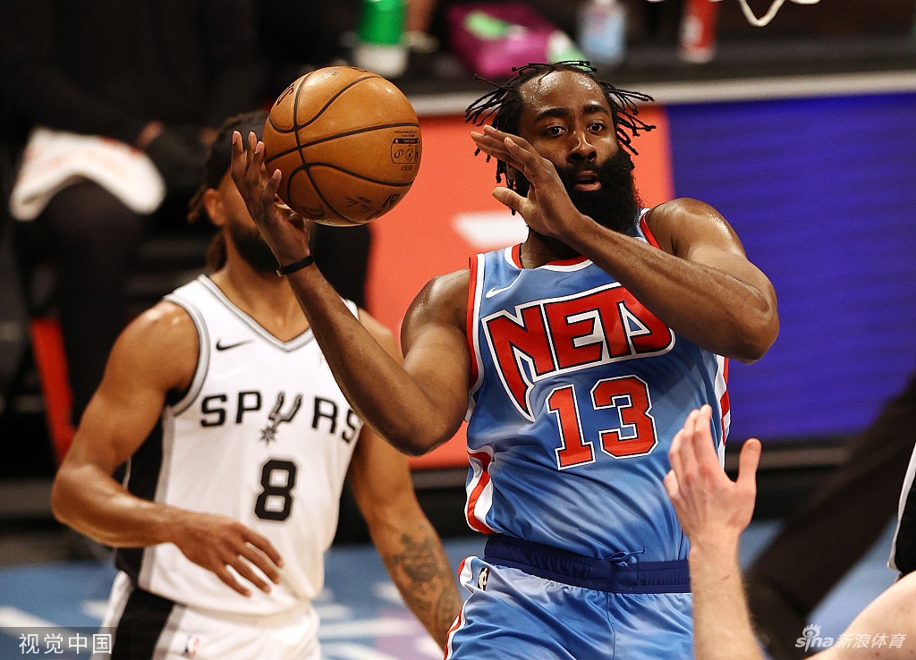 [NBA]马刺116-128篮网 哈登复出砍18分11助攻