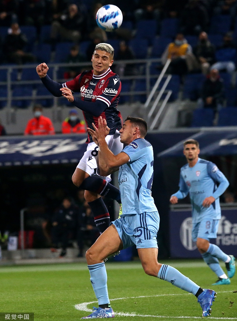 [意甲]博洛尼亚2-0卡利亚里 阿瑙托维奇破门