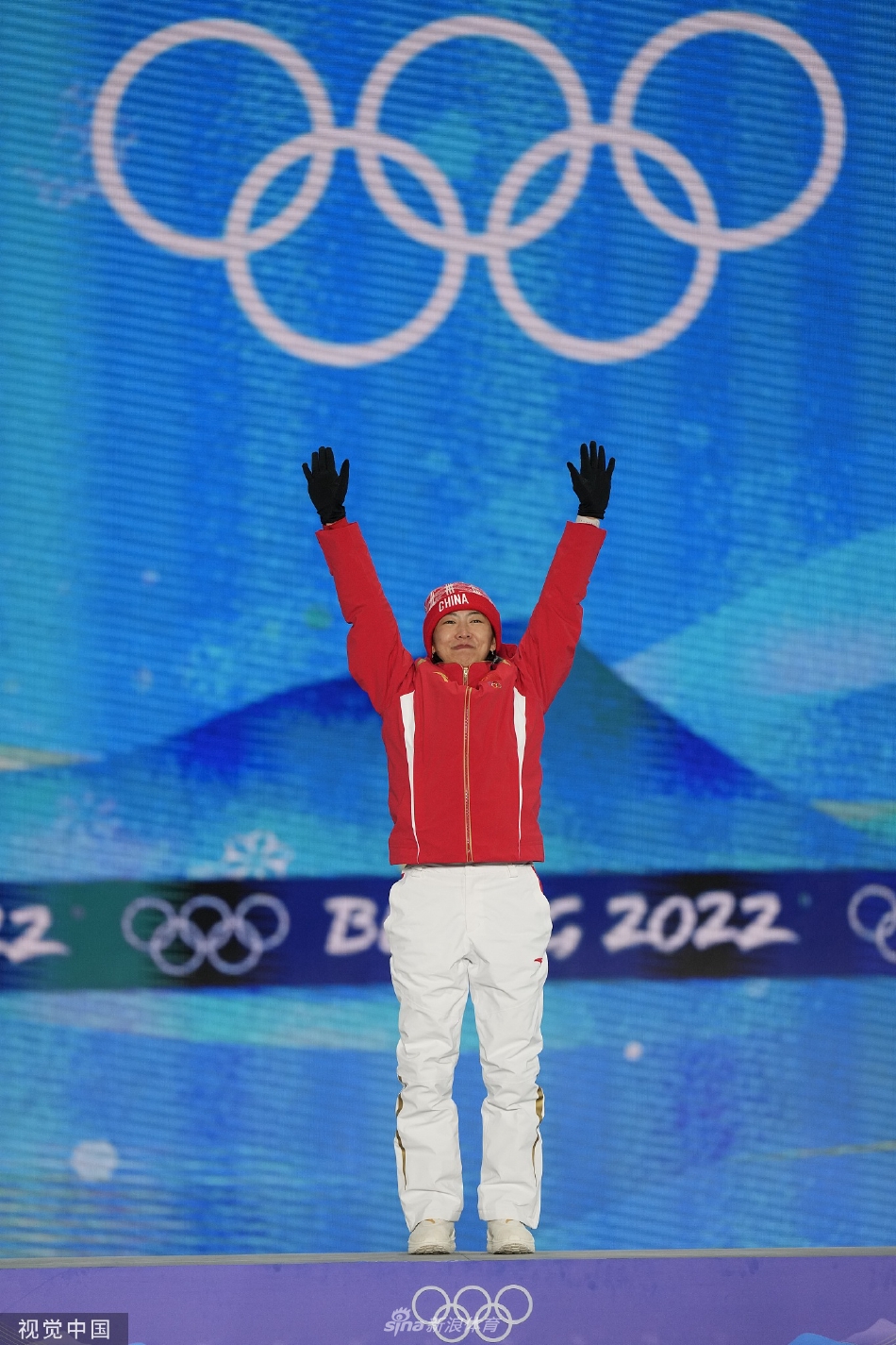 女子空中技巧颁奖仪式 徐梦桃获颁金牌