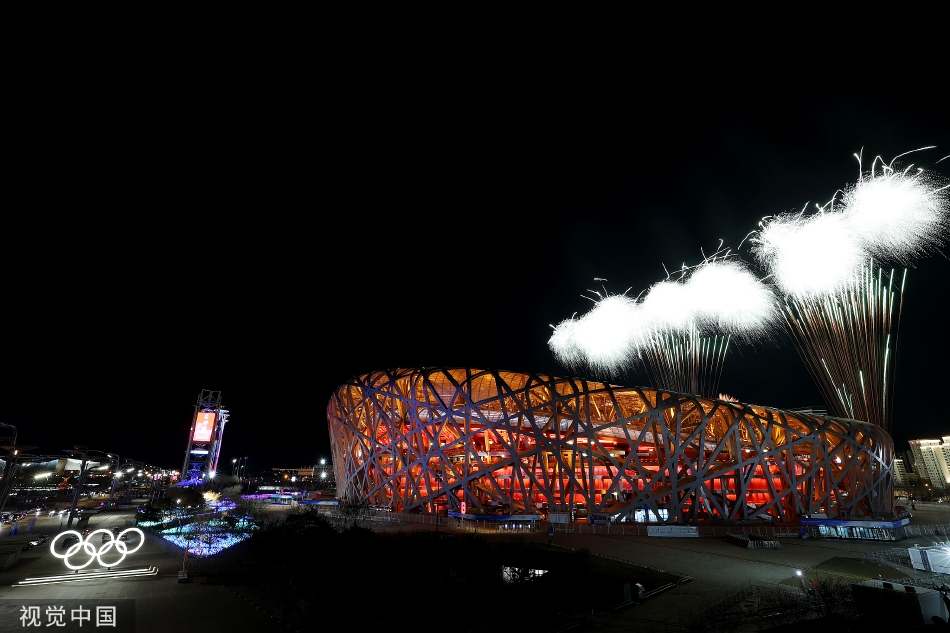 烟花璀璨！冬奥开幕式鸟巢夜景