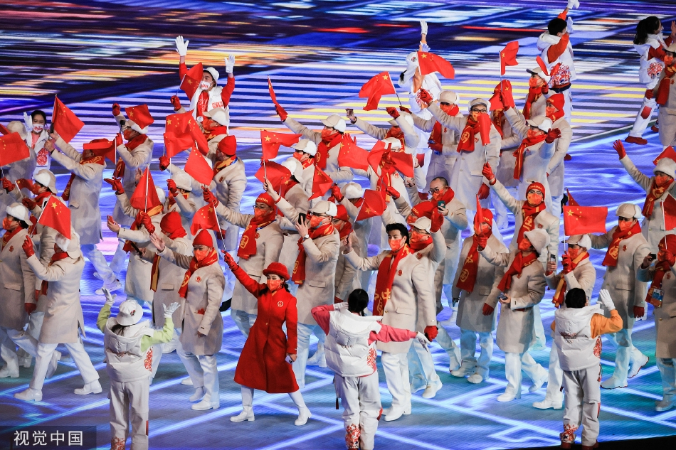 北京冬奥会开幕式中国代表团进场