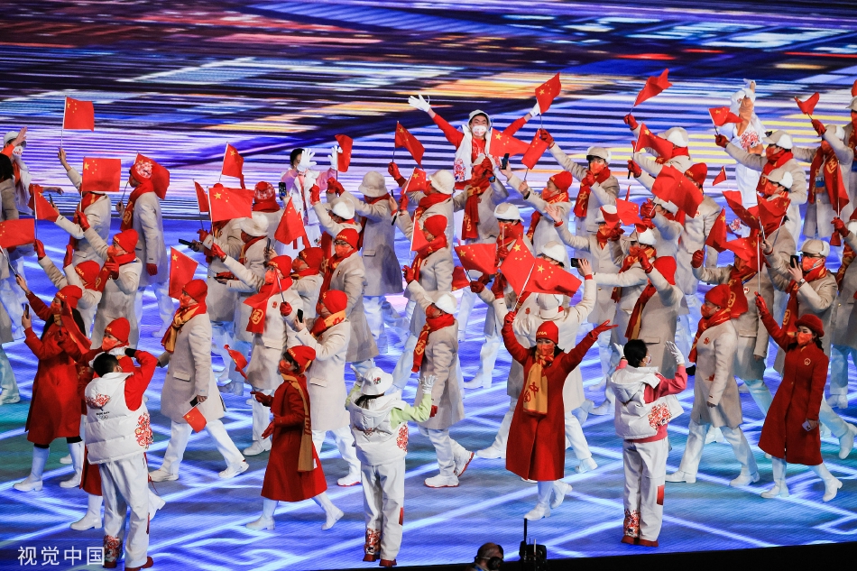 北京冬奥会开幕式中国代表团进场