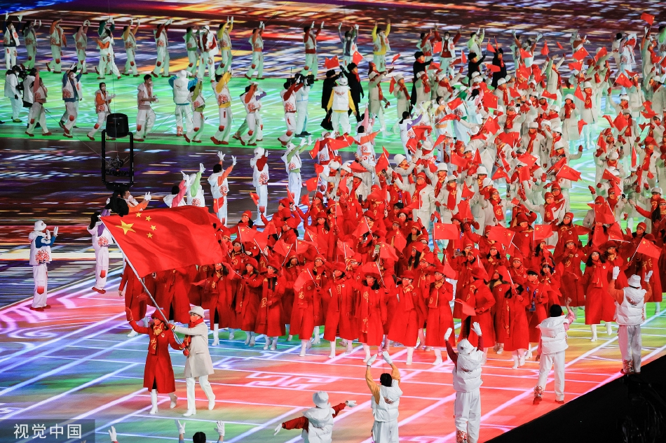 北京冬奥会开幕式中国代表团进场