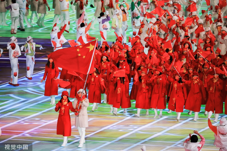 北京冬奥会开幕式中国代表团进场
