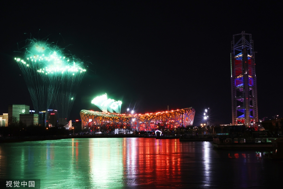 烟花璀璨！冬奥开幕式鸟巢夜景