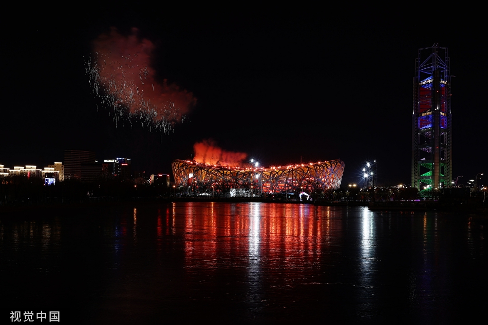 烟花璀璨！冬奥开幕式鸟巢夜景