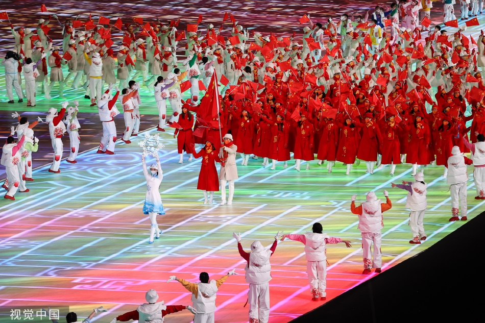 北京冬奥会开幕式中国代表团进场