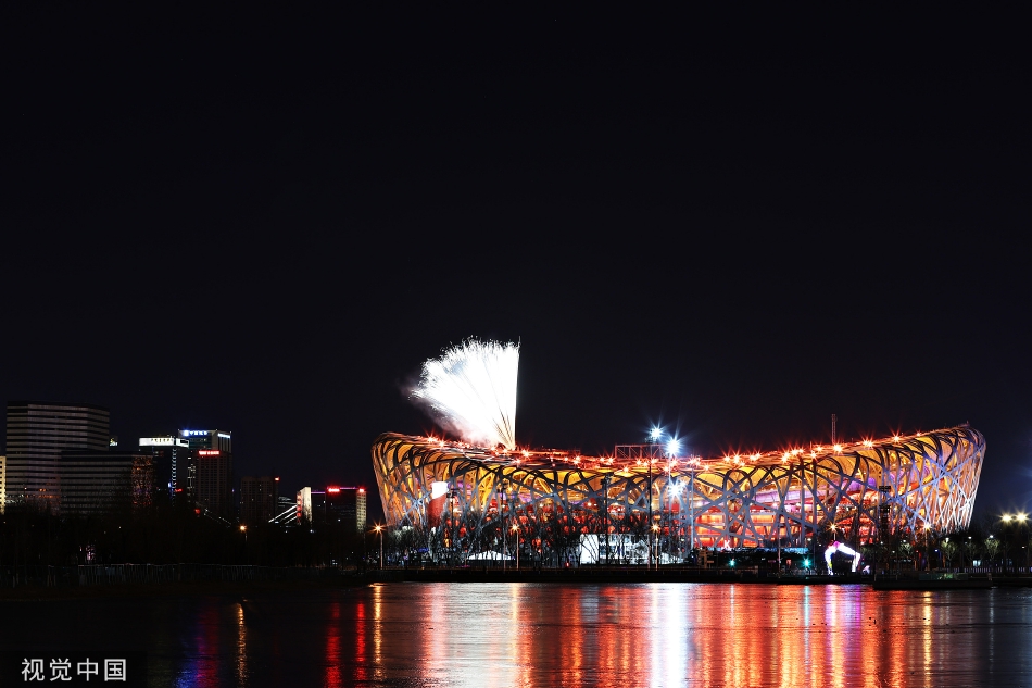 烟花璀璨！冬奥开幕式鸟巢夜景
