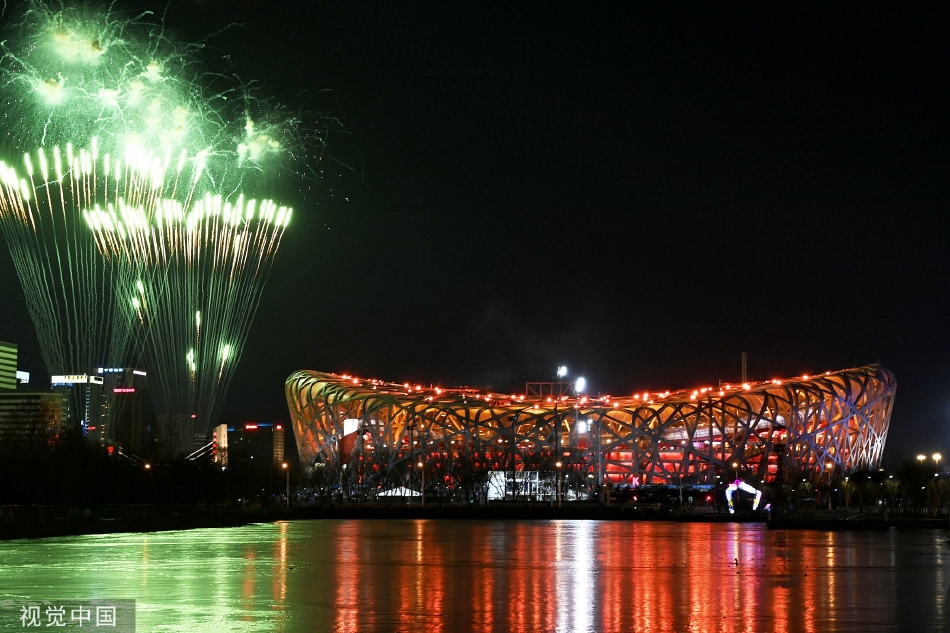 烟花璀璨！冬奥开幕式鸟巢夜景