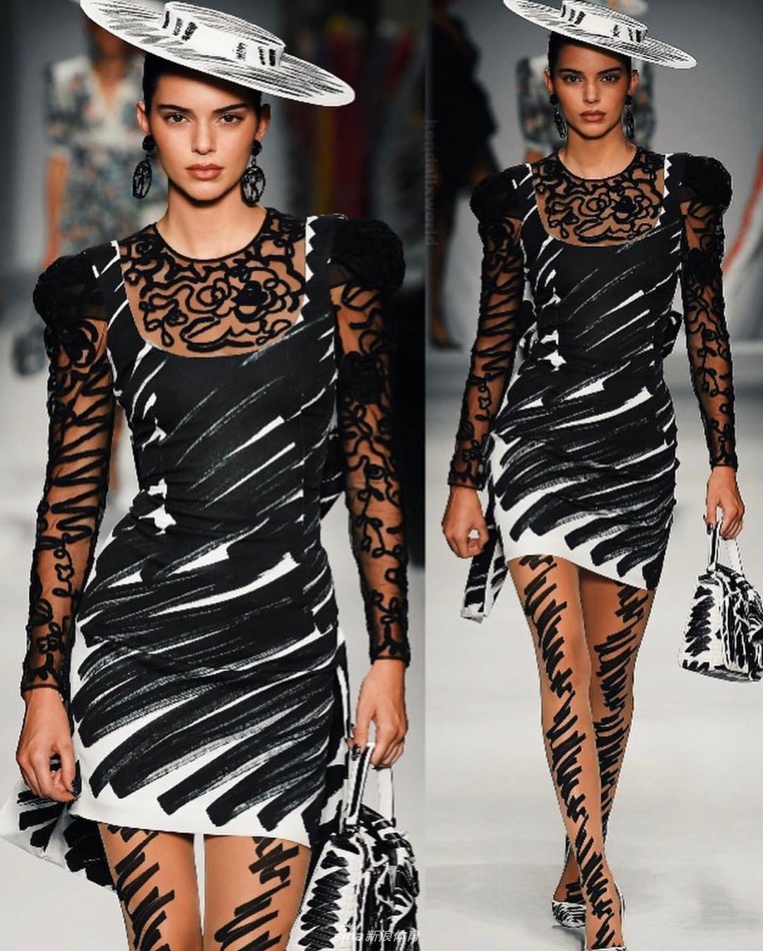 NBA新人王前女友米兰走秀 大长腿撩人