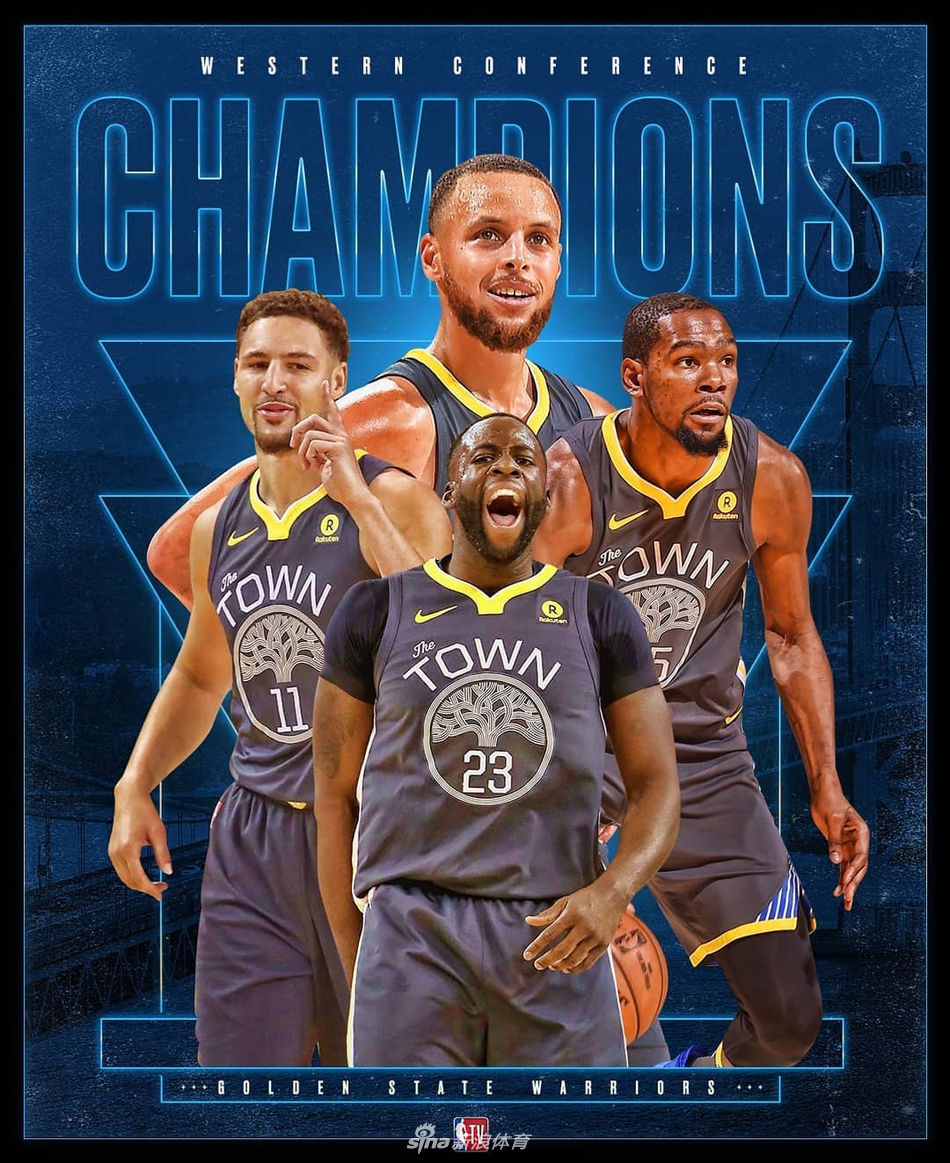 西决赛后海报：勇士称雄西部 骑勇第四季