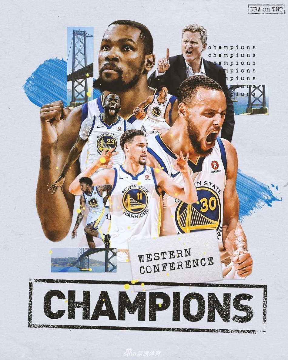 西决赛后海报：勇士称雄西部 骑勇第四季