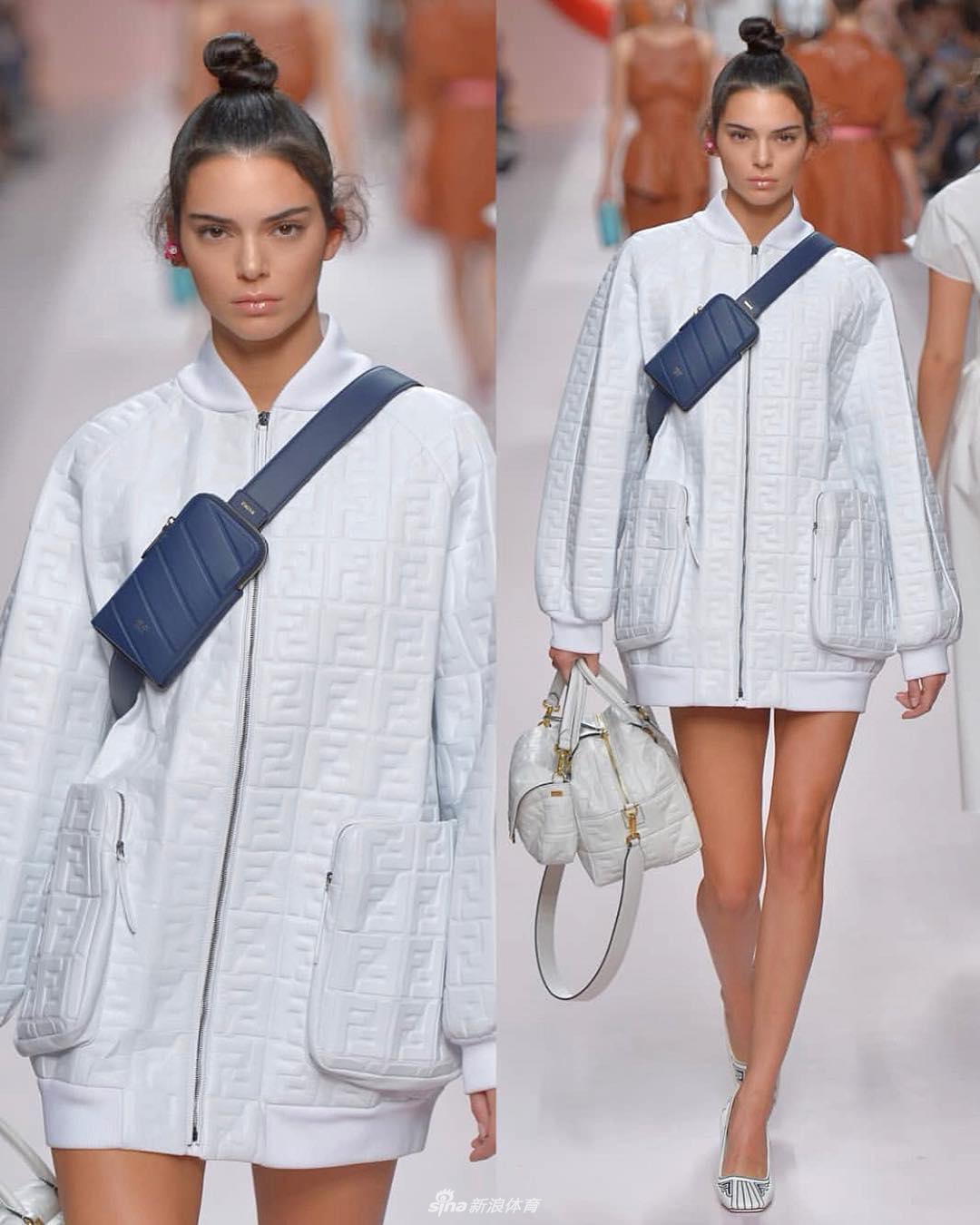 NBA新人王前女友米兰走秀 大长腿撩人