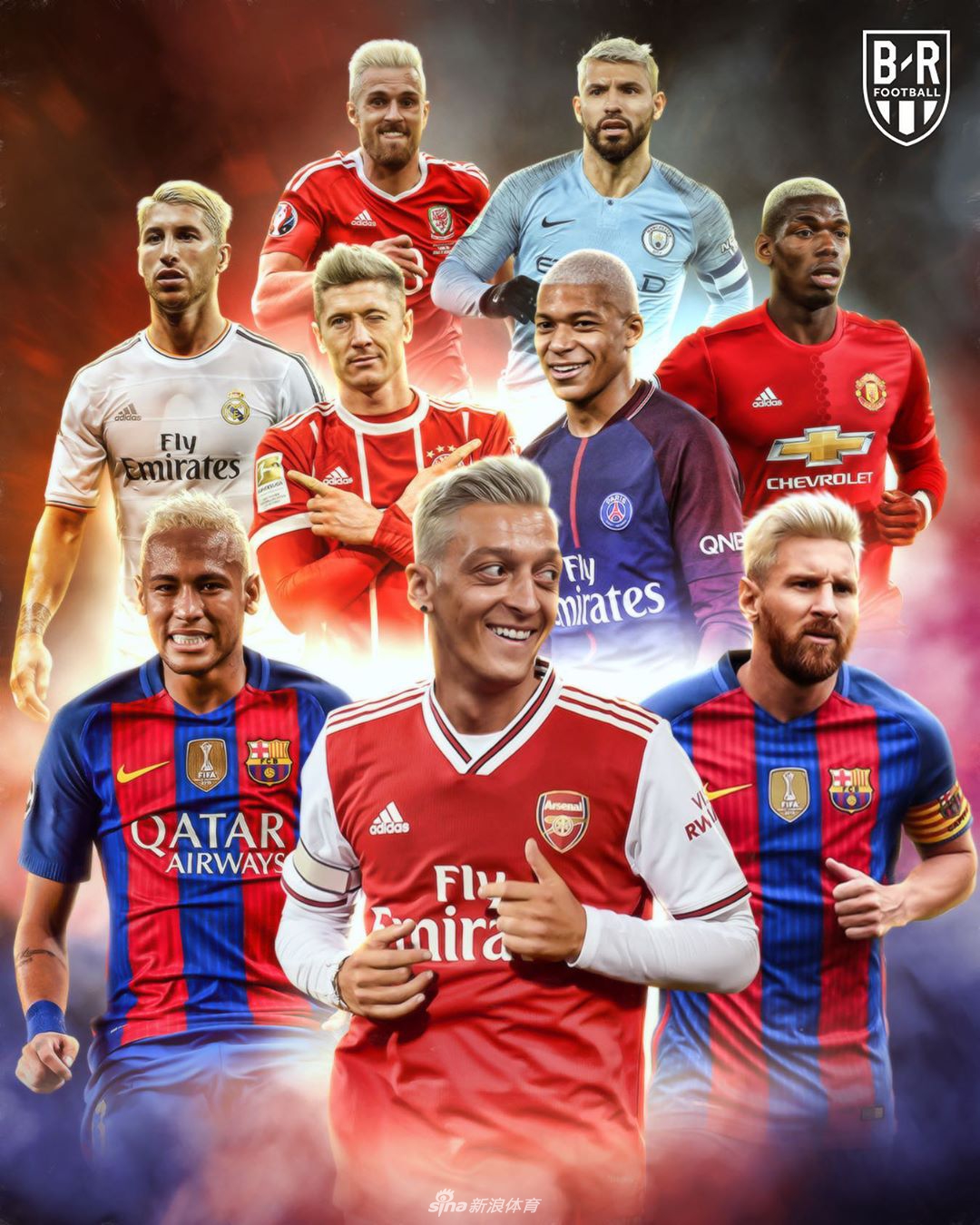 足坛金发男团！梅西博格巴一起出道吧