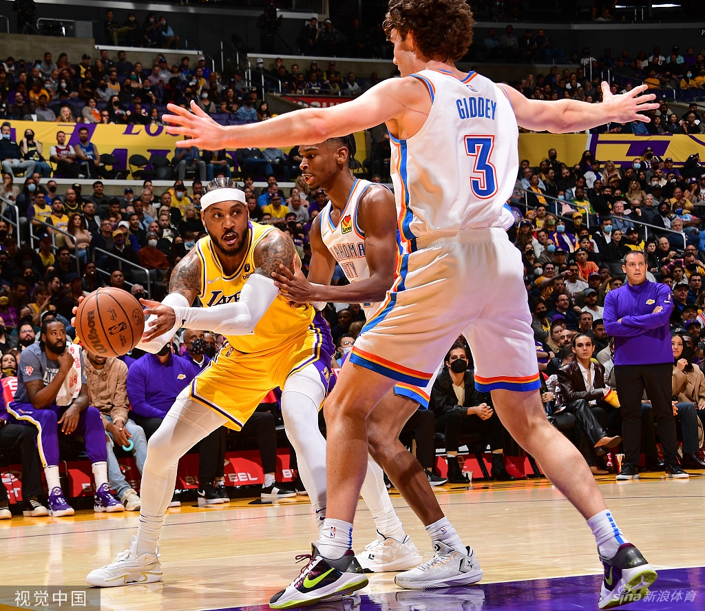 [NBA]雷霆107-104湖人 浓眉两双詹姆斯休战