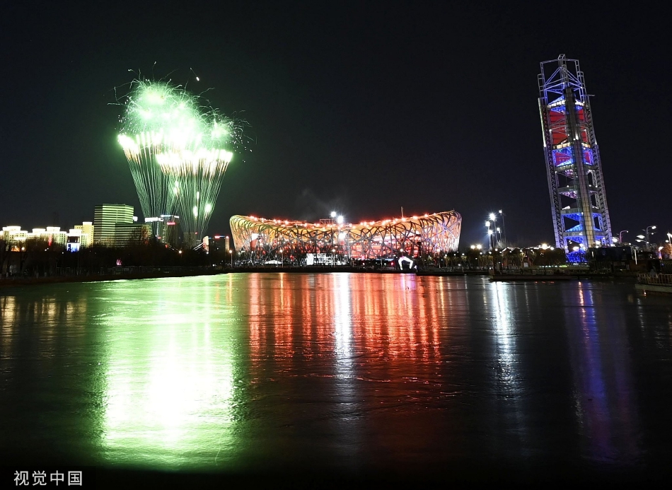 烟花璀璨！冬奥开幕式鸟巢夜景