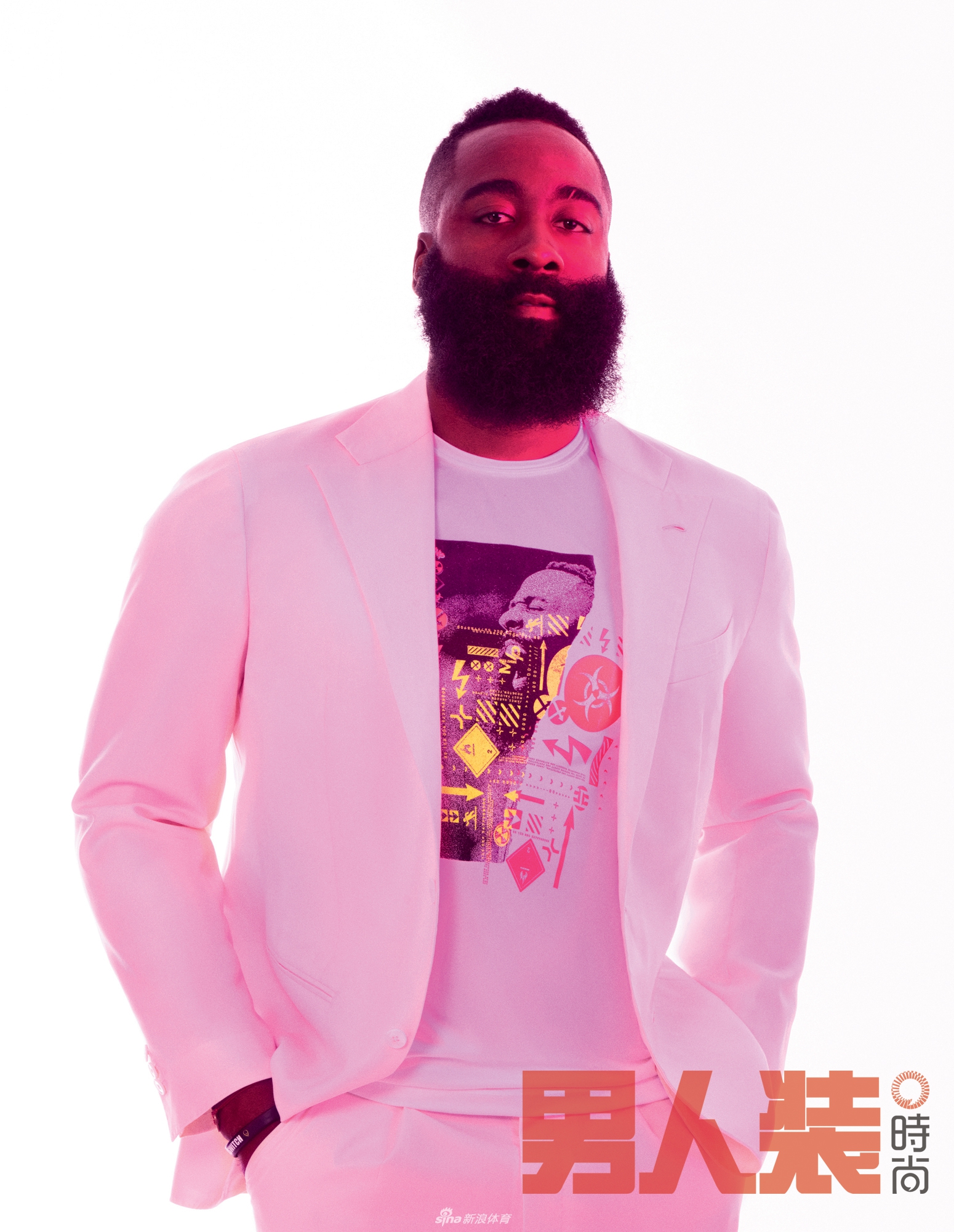 哈登为《男人装》拍写真 来看大胡子的时尚穿搭