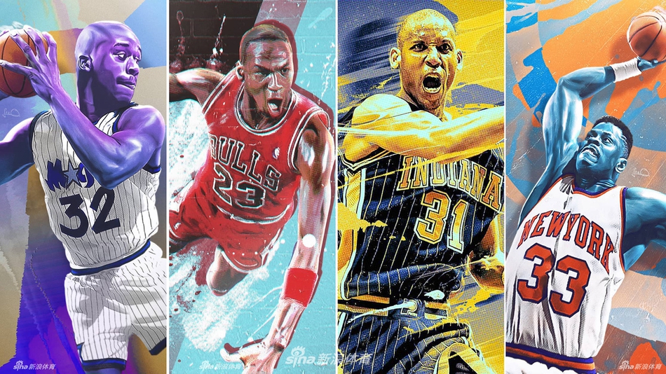 来自90年代的回忆！乔丹马龙尤因复古海报