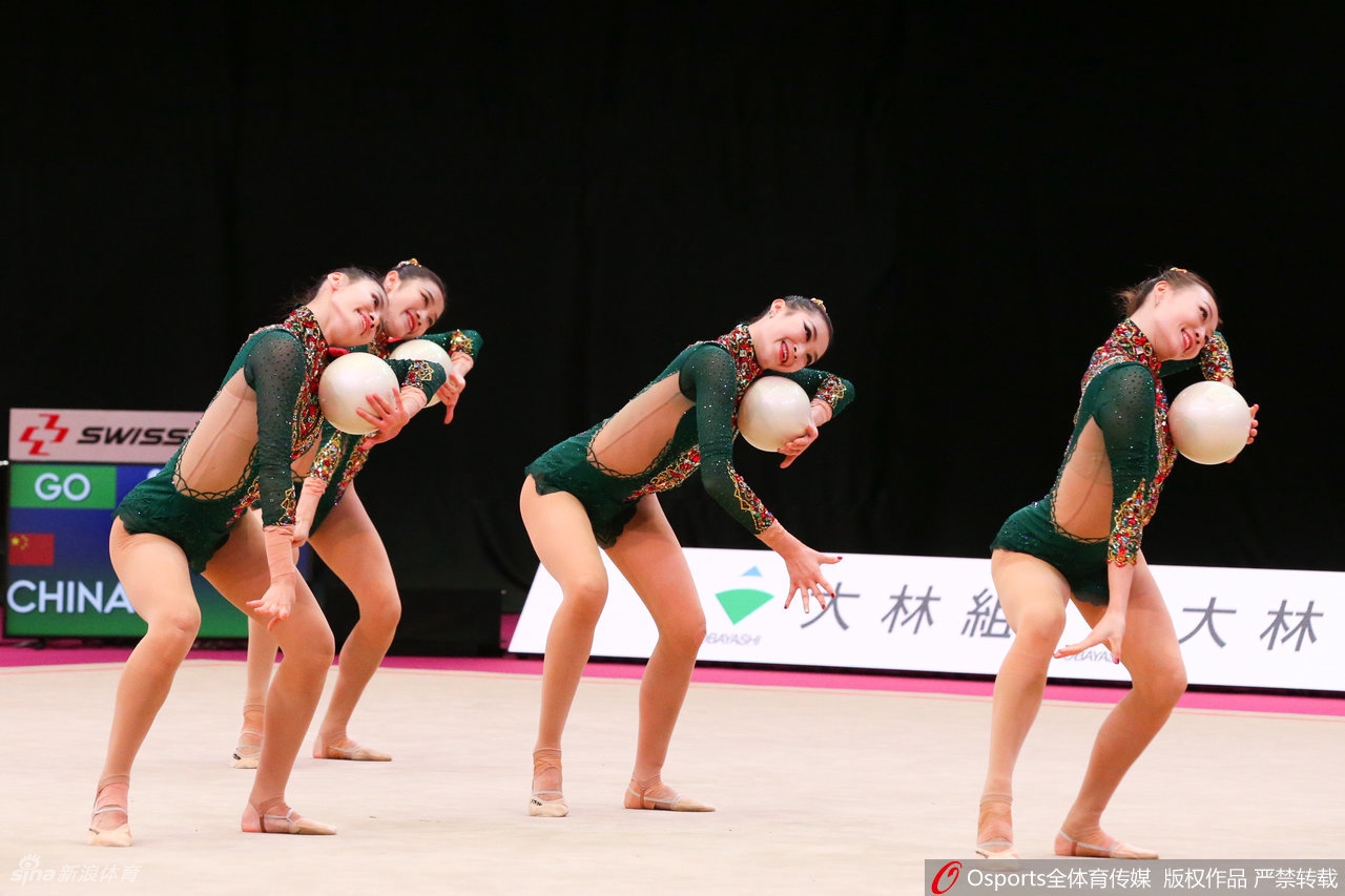 中国艺术体操队获集体项目第五