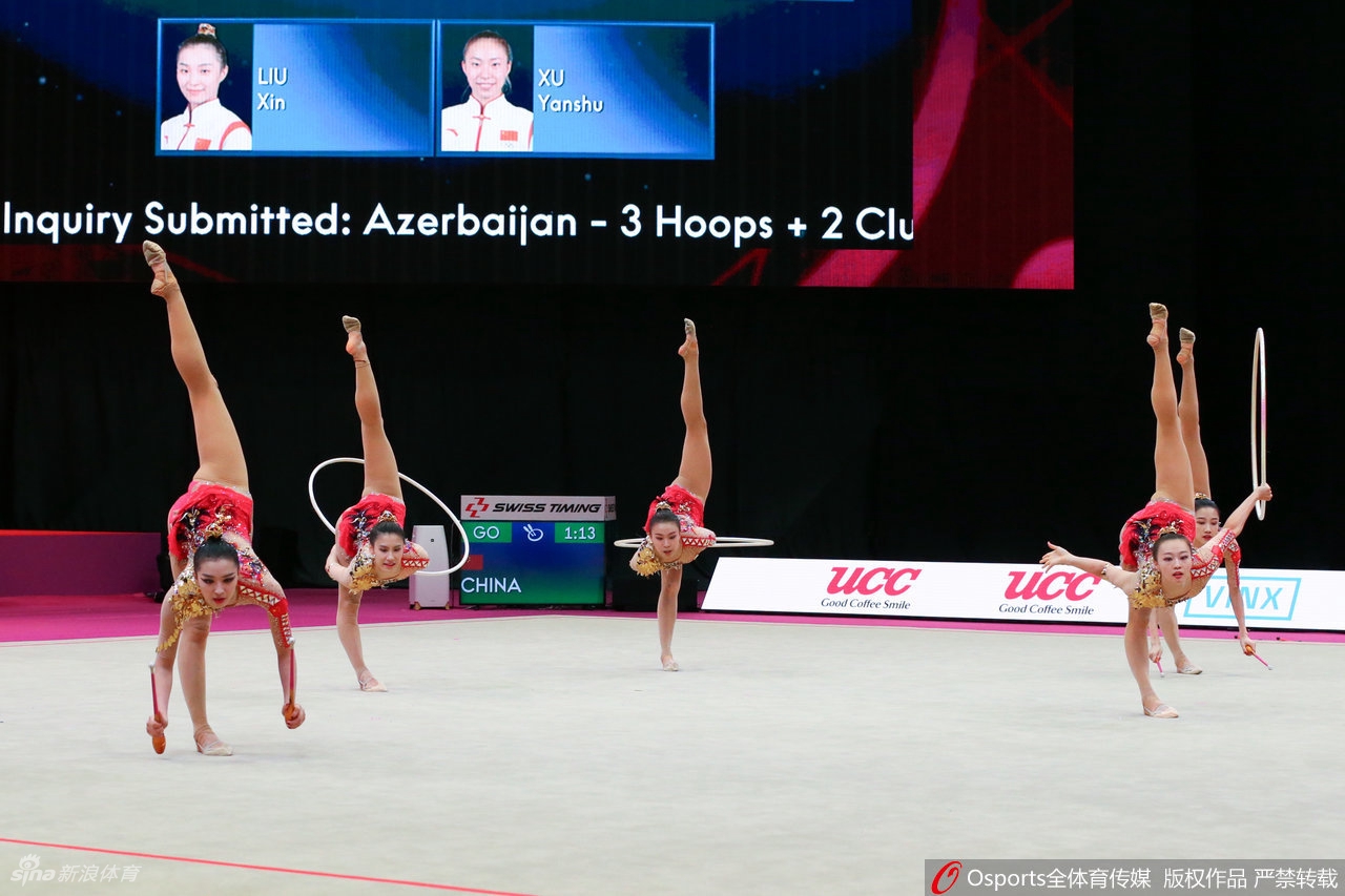 中国艺术体操队获集体项目第五