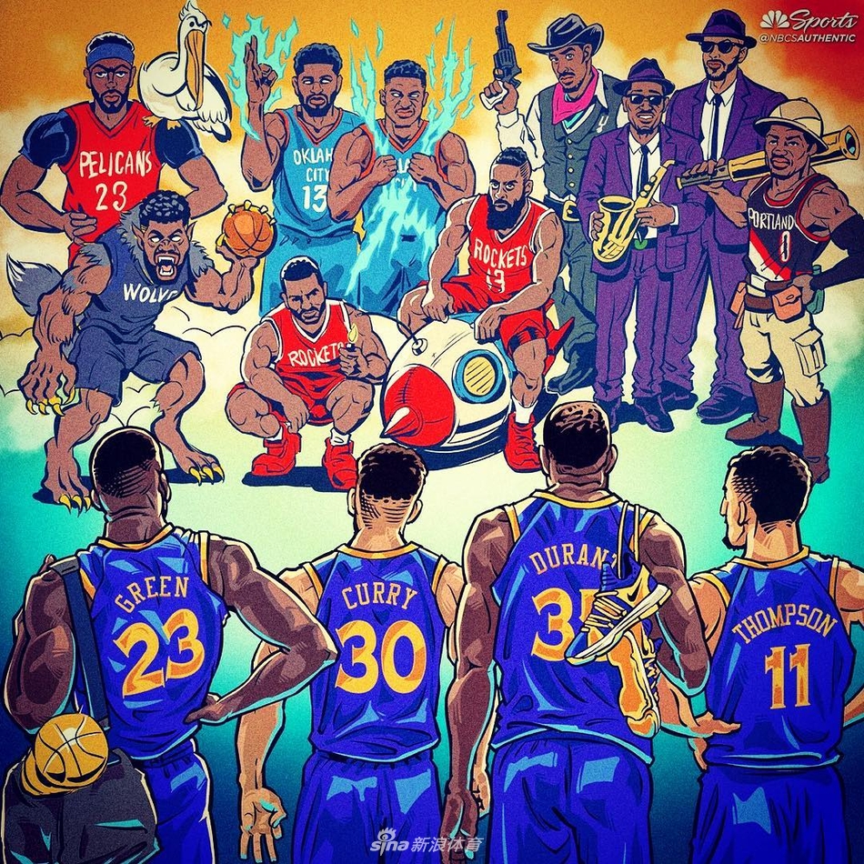 球迷的漫画助攻 卫冕冠军勇士的战书