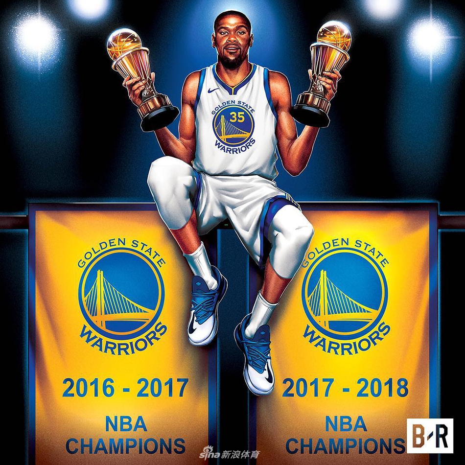 勇士总冠军颁奖礼 杜兰特总决赛MVP