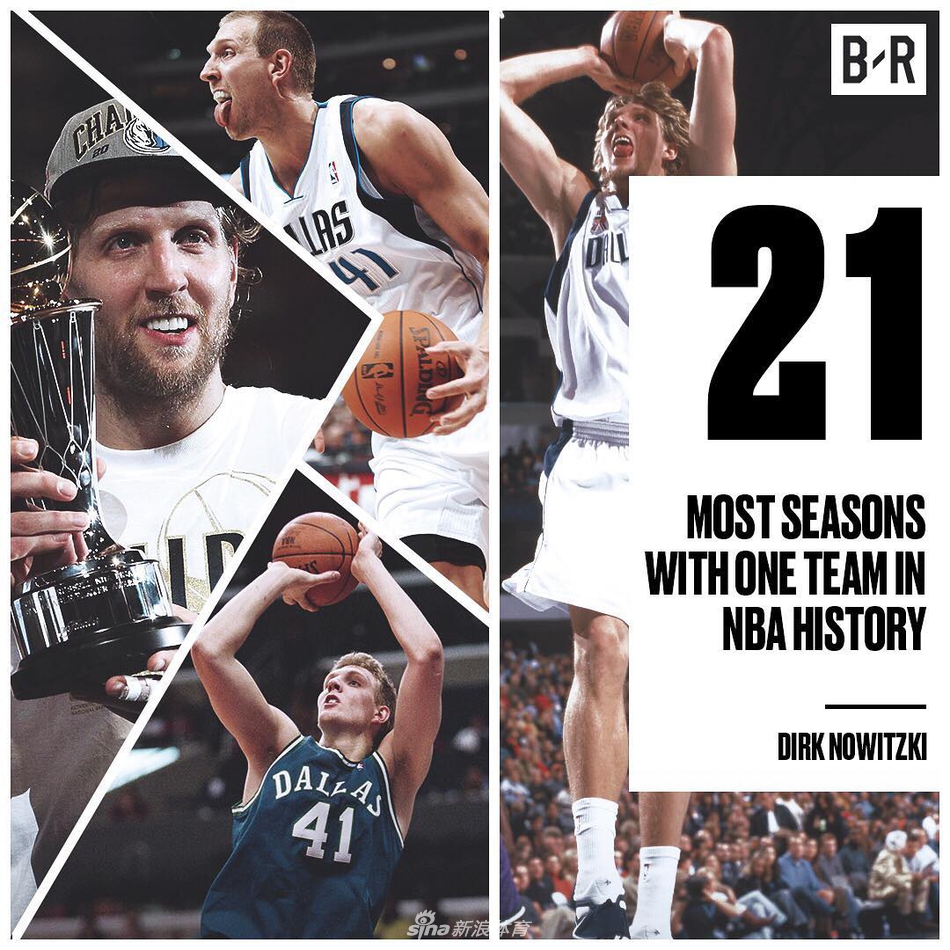 诺维茨基效力独行侠21赛季创纪录