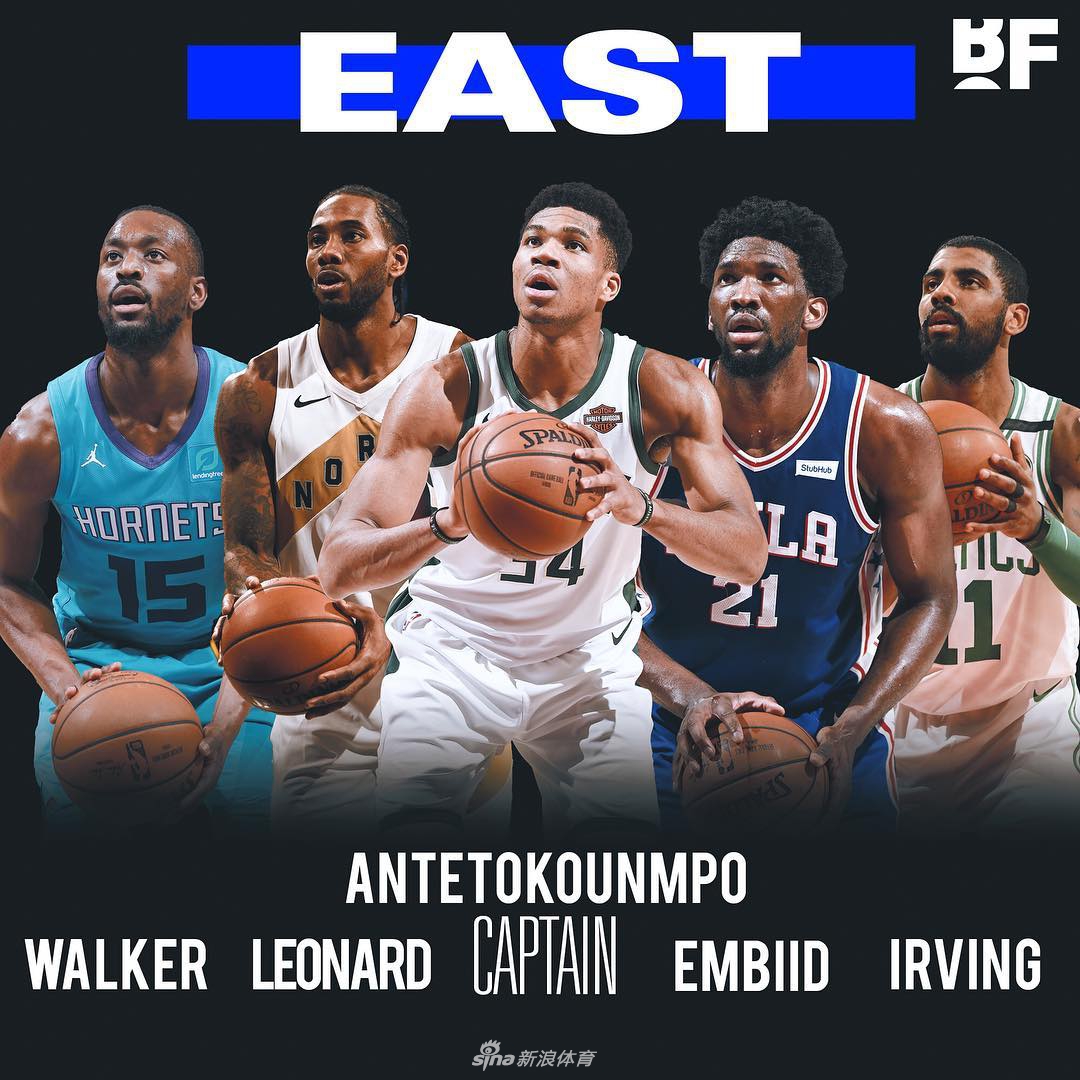 2019NBA全明星首发出炉！詹皇字母哥引领群星