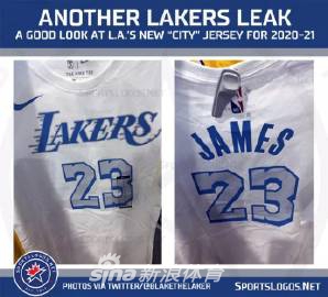 湖人新赛季城市版蓝白配色球衣曝光